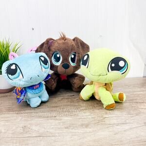 Littlest Pet Shop & Little Tykes Lot of 3 Soft Plush RT Puppy, Turtle, Butterfly